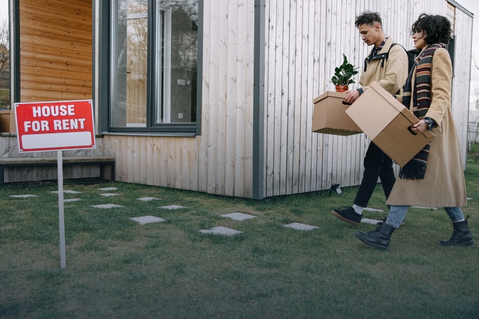 Couple moving into a house for rent.